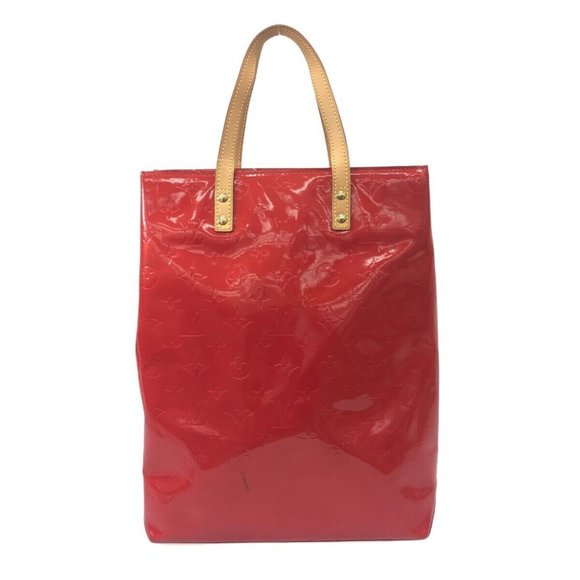Auth LOUIS VUITTON Reade MM Rouge Monogram Vernis Handbag - Picture 1 of 14